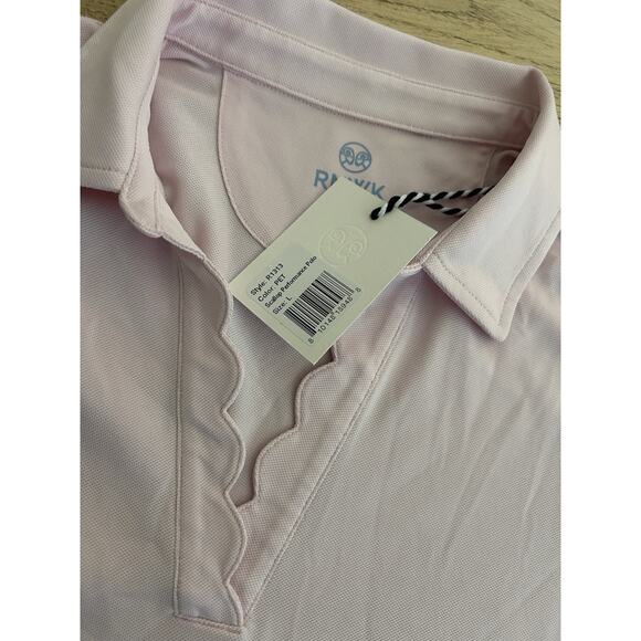 RNWK Renwick Golf Scallop Performance Polo Petal Women’s Size L Retail $90 - Picture 9 of 9